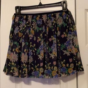 Navy blue floral skirt